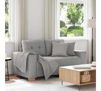 Vidaxl Gris Clair Tissu, Bois Moyen Accueille Jusqu'à 2 Gris