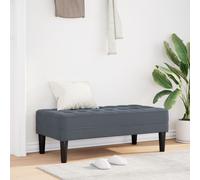Vidaxl Gris Foncé Bois Moyen Durable Banc Rembourré Rectangulaire Gris