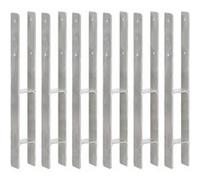 Grondankers 6 st 7x6x60 cm gegalvaniseerd staal zilverkleurig145294