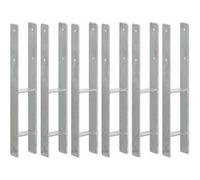vidaXL Grondankers 6 st 9x6x60 cm gegalvaniseerd staal zilverkleurig145300 G
