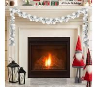 vidaXL Guirlande de Boules de Noël Blanc et Argent 186 cm Polystyrène