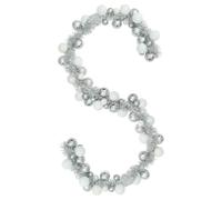 vidaXL Guirlande de Boules de Noël Blanc et Argent 186 cm Polystyrène, Guirlande de Noël légère et Moderne, déco Festive pour Salon, Bureau et Couloir