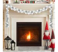 vidaXL Guirlande de Boules de Noël Blanc et Argent 186 cm Polystyrène