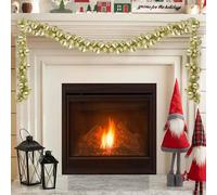 vidaXL Guirlande de Boules de Noël Doré 186 cm Polystyrène, Guirlande de Noël légère et Moderne, déco Festive pour Salon, Bureau et Couloir