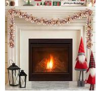 vidaXL Guirlande de Boules de Noël LED Rose doré 186 cm Polystyrène 42019697