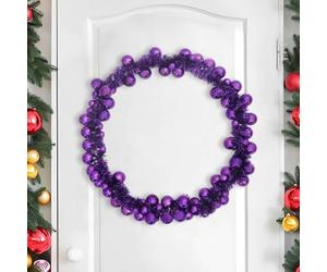 vidaXL Guirlande de Boules de Noël Lilas 186 cm Polystyrène, Guirlande déco Salon, Ornement léger Moderne pour Noël, Parfait pour Bureau ou Couloir