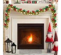 vidaXL Guirlande de Boules de Noël Multicolore 186 cm Polystyrène, Guirlande de Noël légère et Moderne, déco Festive pour Salon, Bureau et Couloir