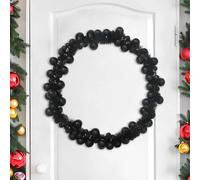 vidaXL Guirlande de Boules de Noël Noir 186 cm Polystyrène