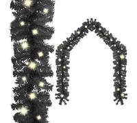 vidaXL Guirlande de Noël avec Lumières LED Guirlande Artificielle Décoration de Guirlande Ornement Jardin Arrière-cour 329190 Noir G