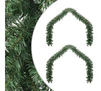 vidaXL Guirlande de Noël 2 pcs Vert 20 m PVC, Guirlande de Noël élégante, déco légère pour Salon, entrée, décoration de Saison, Verdure réutilisable
