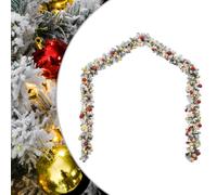 vidaXL Guirlande de Noël avec boules et lumières LED Vert 10 m PVC