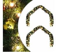 vidaXL Guirlande de Noël avec des boules et des lumières LED de 40m, verte, 2 x 20 pièces, intérieure/extérieure, blanc 42016693