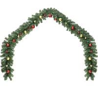 Vidaxl Guirlande De Noël Décorée Avec Boules Et Lumières Led 10 M