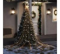 vidaXL Guirlande de Sapin de Noël 320 LED, Décoration de Vacances, Ornement de Fête Intérieur Extérieur, Moderne, Blanc Chaud 375 cm Blanc chaud G