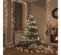 vidaXL Guirlande LED avec 150 LED Blanc chaud 15 m PVC Blanc