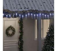 vidaXL Guirlande Lumineuse à Glaçons Noël 200 LED, Éclairage de Noël, Lumières de Stalactite Glaçons, Décoration de Jardin Cours, Blanc Acrylique PVC Blanc G