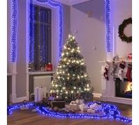 vidaXL Guirlande Lumineuse à LED Groupées 1000 LED Décoration de Noël Ornement de Vacances Décoration de Fête Extérieur Bleu 11 m PVC Bleu et vert foncé G