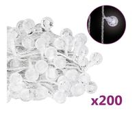 vidaXL Guirlande lumineuse boules 20 m 200 LED blanc froid 8 fonctions