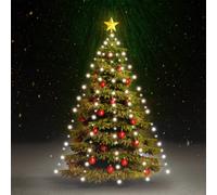 vidaXL Guirlande Lumineuse d'Arbre de Noël Lumière de Décoration de Noël Ornement de Noël Jardin Extérieur 180 LED Blanc Froid 180 cm