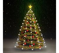 vidaXL Guirlande Lumineuse d'arbre de Noël Lumière de Décoration de Noël Ornement de Noël Jardin Extérieur 150 LED Blanc Froid 150 cm