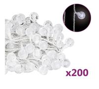 Vidaxl Guirlande Lumineuse Globe 20 M 200 Led Blanc Froid 8 Fonctions