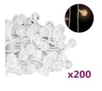 Vidaxl Guirlande Lumineuse Globe 20m 200 Led Blanc Chaud 8 Fonctions