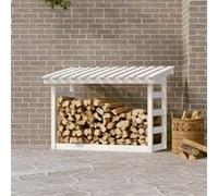 vidaXL Support pour bois de chauffage Blanc 108x64,5x78 cm Bois de pin