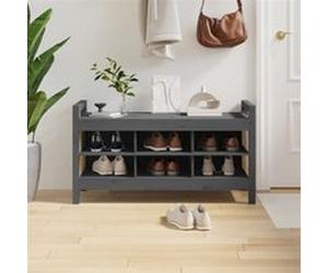 vidaXL Halbankje 110x40x60 cm massief grenenhout grijs821791 Gris G