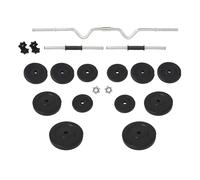 vidaXL Haltère curl et haltère court avec poids 60 kg