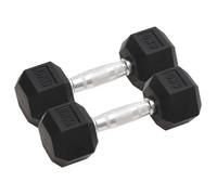 vidaXL Haltères 2 pcs 12 kg Total Fonte, ensemble d'haltères, haltère hexagonal, plaque de poids, barre de poids 93602