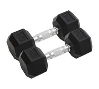 vidaXL Haltères 2 pcs 16 kg Total Fonte, Ensemble d'haltères, haltère Hexagonal, Plaque de Poids, Barre de Poids, Poids Libre