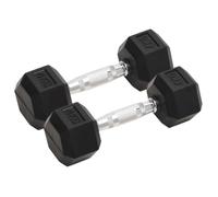 vidaXL Haltères 2 pcs 8 kg Total Fonte, ensemble d'haltères, haltère hexagonal, plaque de poids, barre de poids, poids libre 93600