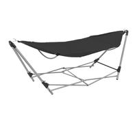 vidaXL Hamac avec support pliable Noir