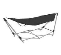 vidaXL Hamac avec support pliable Noir Noir G