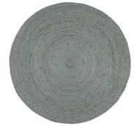 vidaXL Handmade Rug Jute Round 94.5" Olive Green, Rug, Mat, Carpet, Jute Rug, Round Rug, Floor Mat, Floor Carpet, Indoor Rug, Indoor Carpet