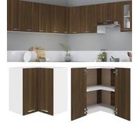 vidaXL Hanghoekkast 57x57x60 cm bewerkt hout bruin eikenkleur815599 Marron G
