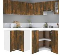 Vidaxl Armoire D'angle Suspendue ""Lyon"" Chêne Fumé Bois D'ingénierie