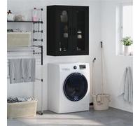vidaXL Armoire murale 69,5x34x90 cm - Meuble flottant avec rangement - Noir