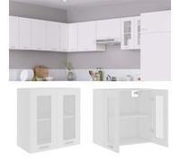 vidaXL Armoire en verre suspendue Blanc 60x31x60 cm Bois ingénierie 802521
