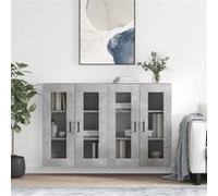 vidaXL Hangkasten 2 st bewerkt hout betongrijs3197949 Gris G