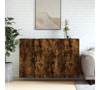 Vidaxl Armoires Murales 2 Pcs Chêne Fumé Bois D'ingénierie Marron