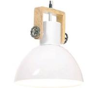 vidaXL Hanglamp industrieel rond 25 W E27 30 cm wit320539 Blanc G