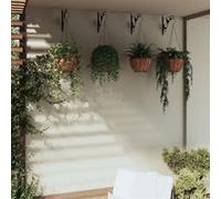 Hangmandbeugels met plantenbakken 4 st staal zwart3188013