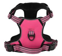 vidaXL Harnais pour Chien avec Bandes réfléchissantes réglables Rose M, Harnais pour Animaux de Compagnie, Harnais de Marche pour Chien, Harnais Anti-Traction pour Chien