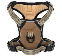 vidaXL Harnais pour Chien avec Laisse et Collier réglables Marron L, Harnais pour Animaux de Compagnie, Harnais de Marche pour Chien, Harnais Anti-Traction pour Chien