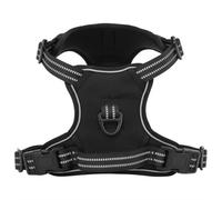 vidaXL Harnais pour Chien avec Laisse et Collier réglables Noir L, Harnais pour Animaux de Compagnie, Harnais de Marche pour Chien, Harnais Anti-Traction pour Chien