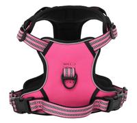 vidaXL Harnais pour Chien avec Laisse et Collier réglables Rose L, Harnais pour Animaux de Compagnie, Harnais de Marche pour Chien, Harnais Anti-Traction pour Chien