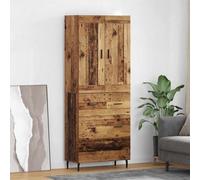 vidaXL Haut Armoire 2 pcs Bois Ancien Bois Aggloméré et Verre