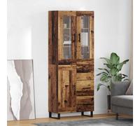 vidaXL Haut Armoire 2 pcs Bois Ancien Bois Aggloméré et Verre