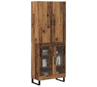 vidaXL Haut Armoire 2 pcs Bois Ancien Bois Aggloméré et Verre, Buffet Moderne, Meuble élégant, Rangement Pratique pour Salon, Design Minimaliste et Cabinet rectangulaire